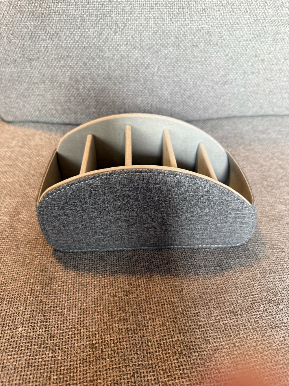 TV Remote Control Holder - 5 Compartments Light Grey